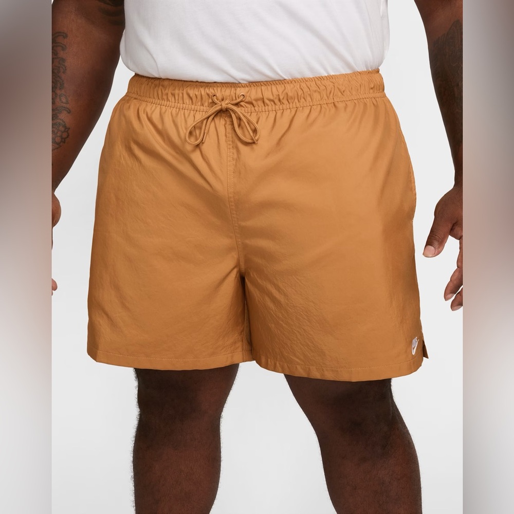 🆕 Nike Club Men's Woven Flow Shorts. Flax/White. Size(s): XL, 2XL. *NWT* - Picture 2 of 16